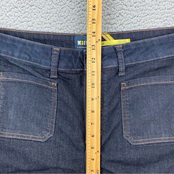 Maeve by Anthropologie Women's High-Rise Flare Dark Wash Jeans - Size: 34p - Picture 9 of 13